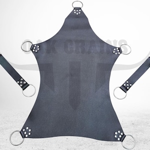Handcrafted Black Leather Adult Sling with Stirrups - Mountable