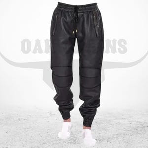 Bold Black Handmade Leather Pants for Men – Zipped Pocket Biker & Streetwear Trousers | Premium Style Statement