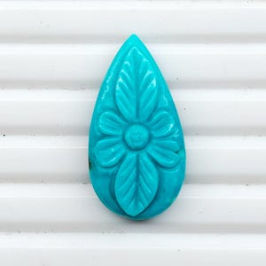 Blue Turquoise Carving Gemstone , Natural Blue Turquoise Carving Pear Shape Gemstone, Beautiful Fantasy Cut Carved for Jewellery