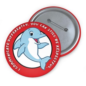 Dolphin Pin Badge, Autism Acceptance Button, Neurodivergent Awareness Badge