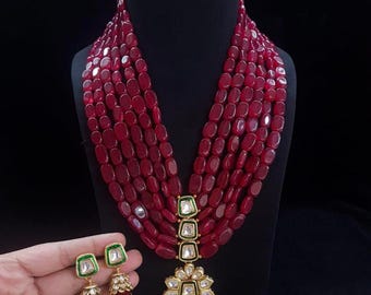 Conjunto de collar indio Kundan azul, joyería estilo Sabyasachi, joyería con cuentas de oro amarillo