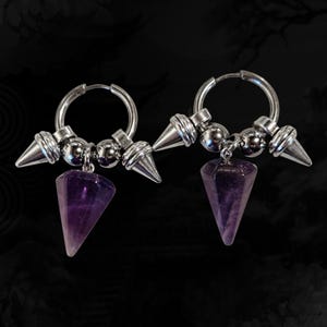 Spiky hoop earrings witchy cyber cyberwitch spikes punk goth ethnic festival grunge whimsical