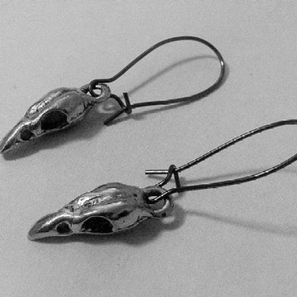 Bellatrix Lestrange Bird Skull Small Earrings Harry Potter, gold plated or silver pewter