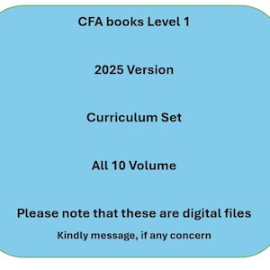 2025 CFA level 1 Books - Digital books - CFA level 1 Curriculum books - Complete Volume all 10 books - CFA exam preparation - Best notes