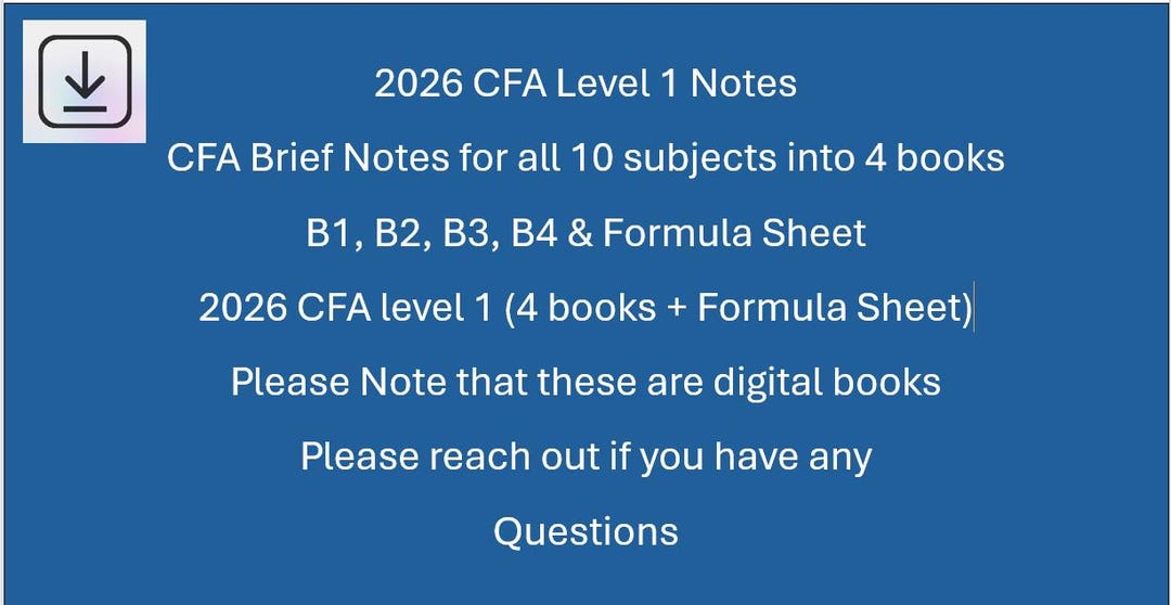 2026 CFA Level 1 Digital Notes: Complete Brief Version (digital ...