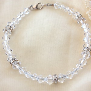 CRYSTAL  WEDDING  BRACELET  With Rhinestones, Swarovski Crystal, Bridal Bracelet, Bridesmaids Gift, Available in all Colors, Simple, Classic