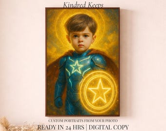 Ritratto di supereroe personalizzato da foto, personaggio eroe personalizzato, regalo per coppie e famiglie, regalo di compleanno, arte in stile fumetto, download digitale