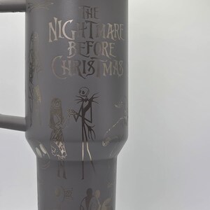 Vaso personalizado con nombre inspirado en Pesadilla antes de Navidad imagen 2
