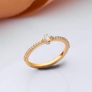14K Solid Gold Moissanite Engagement Ring, Minimalist Solitaire Wedding Ring for Women, Minimalist Diamond Ring, Promise Ring for Her