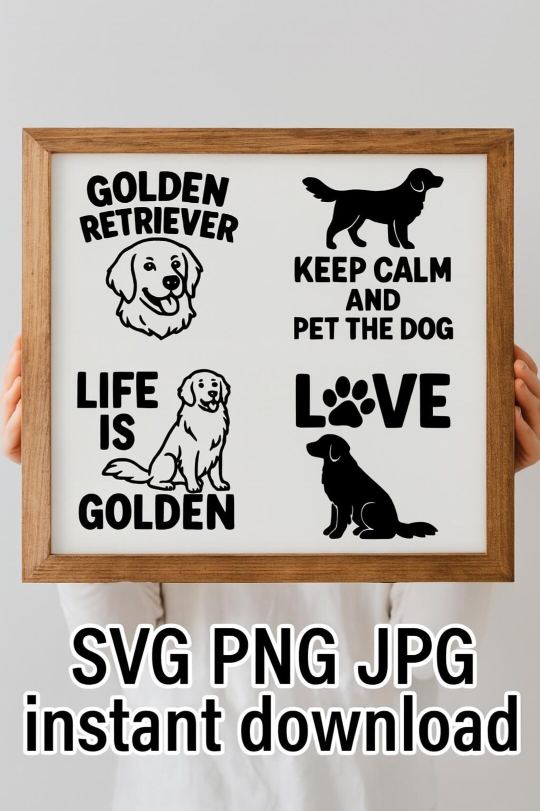 Golden Retriever SVG PNG JPG Bundle | Dog Lover Quotes | Life is Golden ...