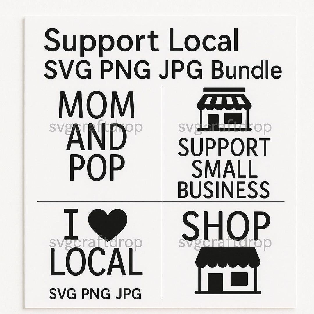 Support Local SVG Bundle: Small Business Clipart, Cricut Cut Files ...