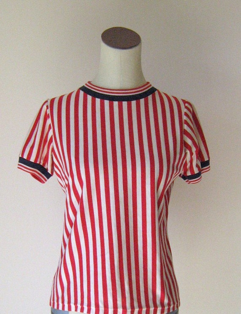 Big Top Circus Red White Vertical Striped Shirt Etsy