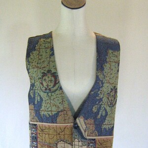 Vintage Map Atlas Tapestry Vest Shirt Top