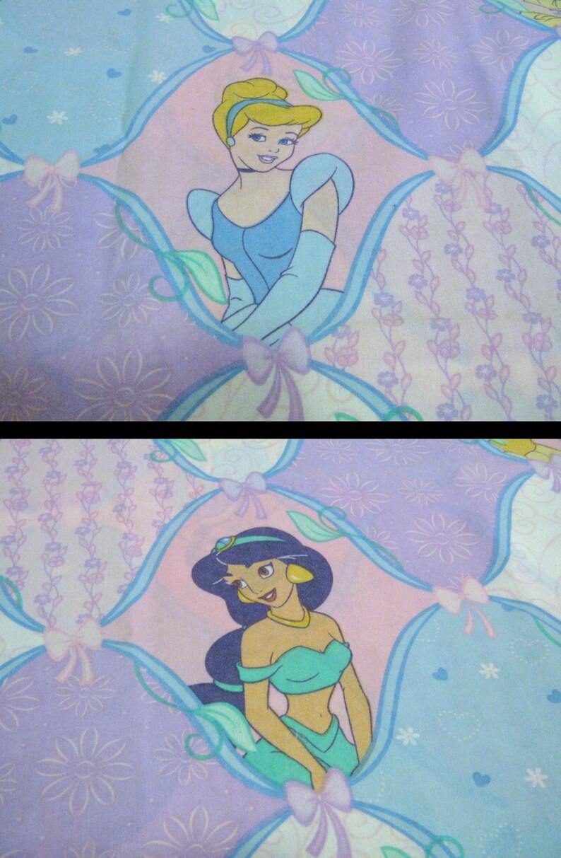 RESERVED 2 Vintage Disney Princess Twin Sheets Fabric image 2