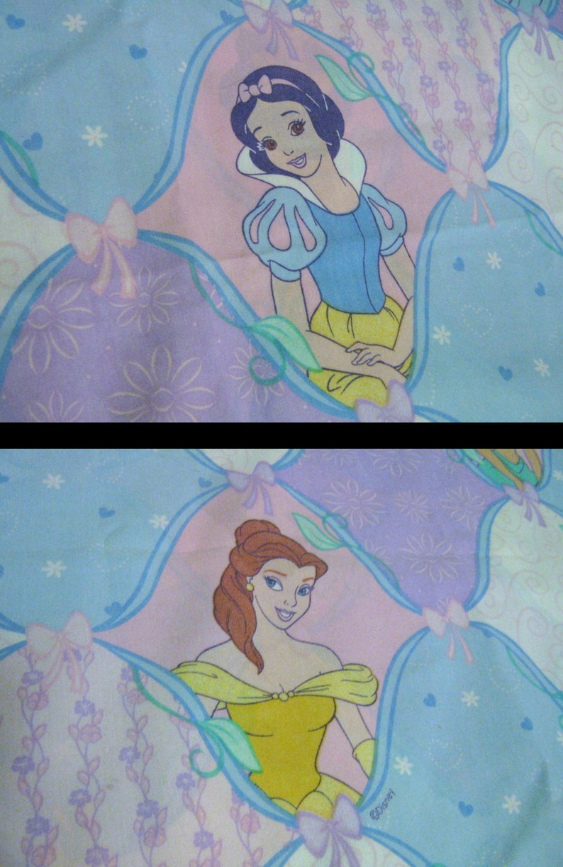 RESERVED 2 Vintage Disney Princess Twin Sheets Fabric image 4