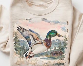 Felpa autunnale vintage con anatre domestiche, completo con anatre acquatiche anni '90, maglietta vintage con anatre, maglietta per amanti degli animali, felpa con cappuccio autunnale vintage, graziosa maglietta autunnale