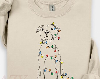 Christmas Dog Sweatshirt, Dog Owner Christmas Gift, Pitbull Christmas Shirt, Pitbull Mom Gift, Christmas Crewneck, Holiday Sweater, Xmas Tee