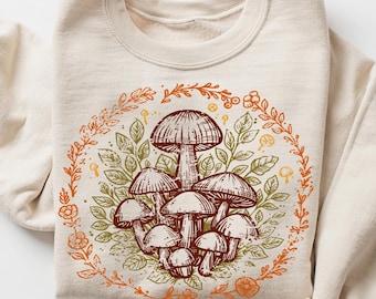 Retro jaren 90 vintage paddestoel sweatshirt - paddenstoel verzamelaar - tuinman Wildlife sweatshirt - Cottage Core Aesthetic - shirt paddenstoelenhobby's