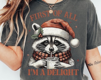 Camiseta "Ante todo, soy un encanto", camiseta divertida de mapache, camiseta con frase sarcástica, camiseta gráfica humorística, camiseta sarcástica con animales adorables para amantes de los mapaches
