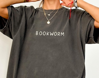 Comfort Colors® Bookworm Shirt, Book Lover T-shirt, Bookish Outfit, Book Club Clothing, Bookworm Tee, Reading Teacher Tshirt, Librarian Tees