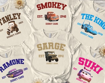 Cars Face Outline Familie passendes Shirt, Disney Birthday Crew, Cars Group Shirt, Disney Urlaub, Disney Cars Shirt, Cars Shirt
