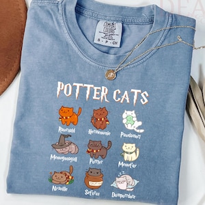 Comfort Colors® Potter Cat Shirt, Funny Cats Shirt, HP Lover Gift, Hp Fall Gift, HP Fall Shirt, Wizard Lover, Universal Studios Trip Shirt