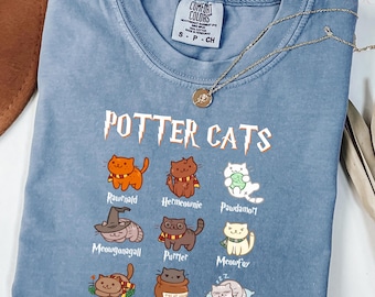 Comfort Colors® Potter Cat Shirt, Funny Cats Shirt, HP Lover Gift, Hp Fall Gift, HP Fall Shirt, Wizard Lover, Universal Studios Trip Shirt
