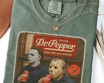 Koszulka Comfort Colors® Dr Pepper, Koszulka na Halloween, Koszulka z motywem drinka Dr Pepper, Koszulka idealna na Halloween, Koszulka z motywem strasznego filmu, Zabawna koszulka na Halloween