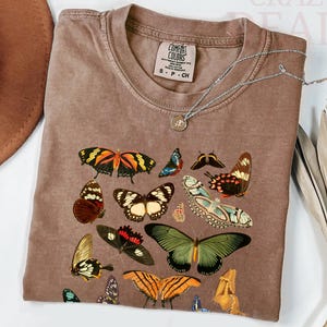 Comfort Colors® Vintage Butterfly and Moth T-Shirt, Cottagecore Aesthetic Shirt, Cottagecore Shirt, Aesthetic Tshirt, Cottage Core Tee