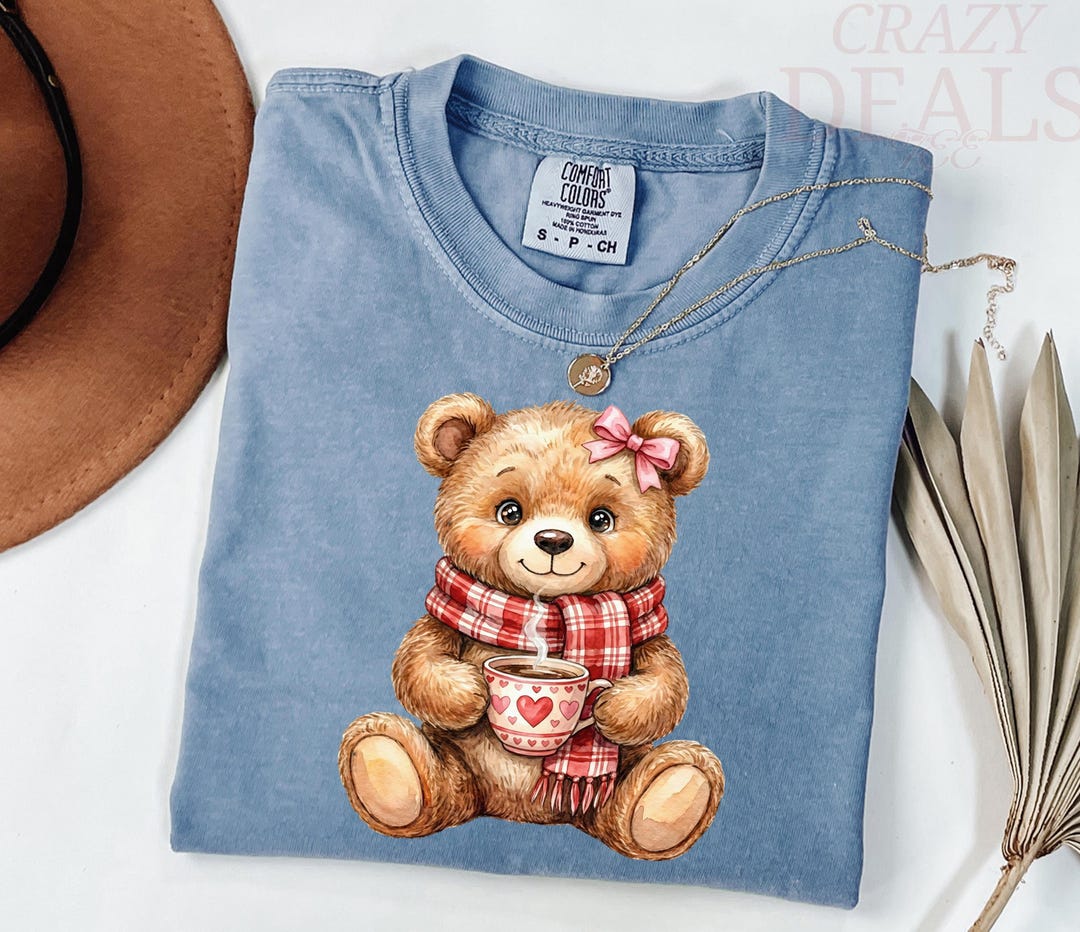 Comfort Colors Valentines Day Teddy Bear Shirt, Cute Love Valentine Tee ...