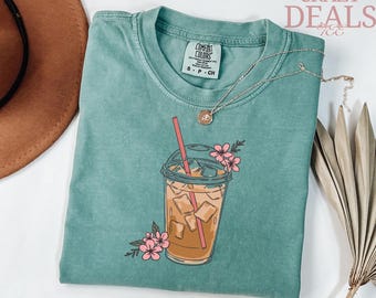 Camiseta Comfort Colors® de café, regalo para amantes del café helado, camiseta divertida para amantes del café, camiseta de café, camiseta de moda para amantes del café