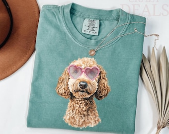 Comfort Colors® Valentines Dogs T-Shirt, Cute Puppy Heart Tee for Women, Dog Lover Valentine Gift, Cozy Valentine Dog Mom Graphic Shirt