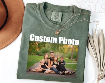 Comfort Colors®Custom Photo Shirt, Personalized Family T-Shirt, Custom Picture Shirt, Your Photo Shirt, Family Picture Shirt, Logo Image Tee