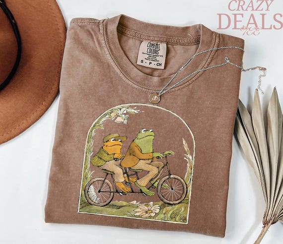 Comfort Colors® Frog And Toad Shirt, Frog And Toad On Bike Shirt, Nature Shirt, Frog Shirt, Bike Lovers Shirt, Toad Shirt, Cute Frog Gift