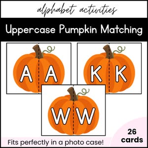 Pumpkin Uppercase Letter Matching Alphabet Game
