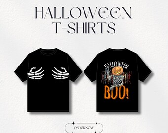 Spooky Skeleton Halloween PNG: Pumpkin Boo Clipart (Digital Download