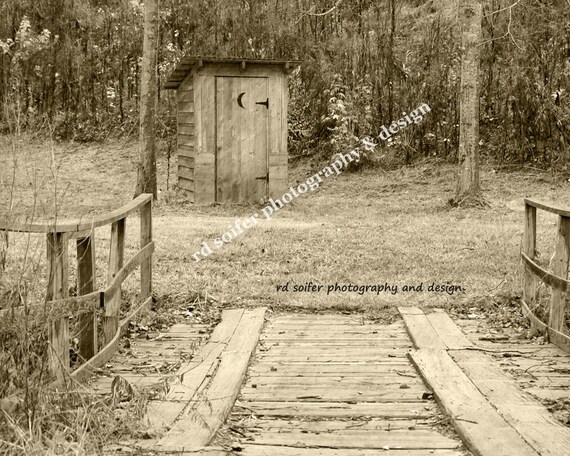 Bathroom Wall Art Outhouse Photograph Bathroom Decor Vintage