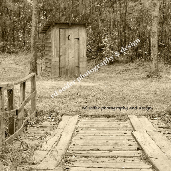 Bathroom Wall Art, Outhouse Photograph,  Bathroom Decor, Vintage Bathroom Decor