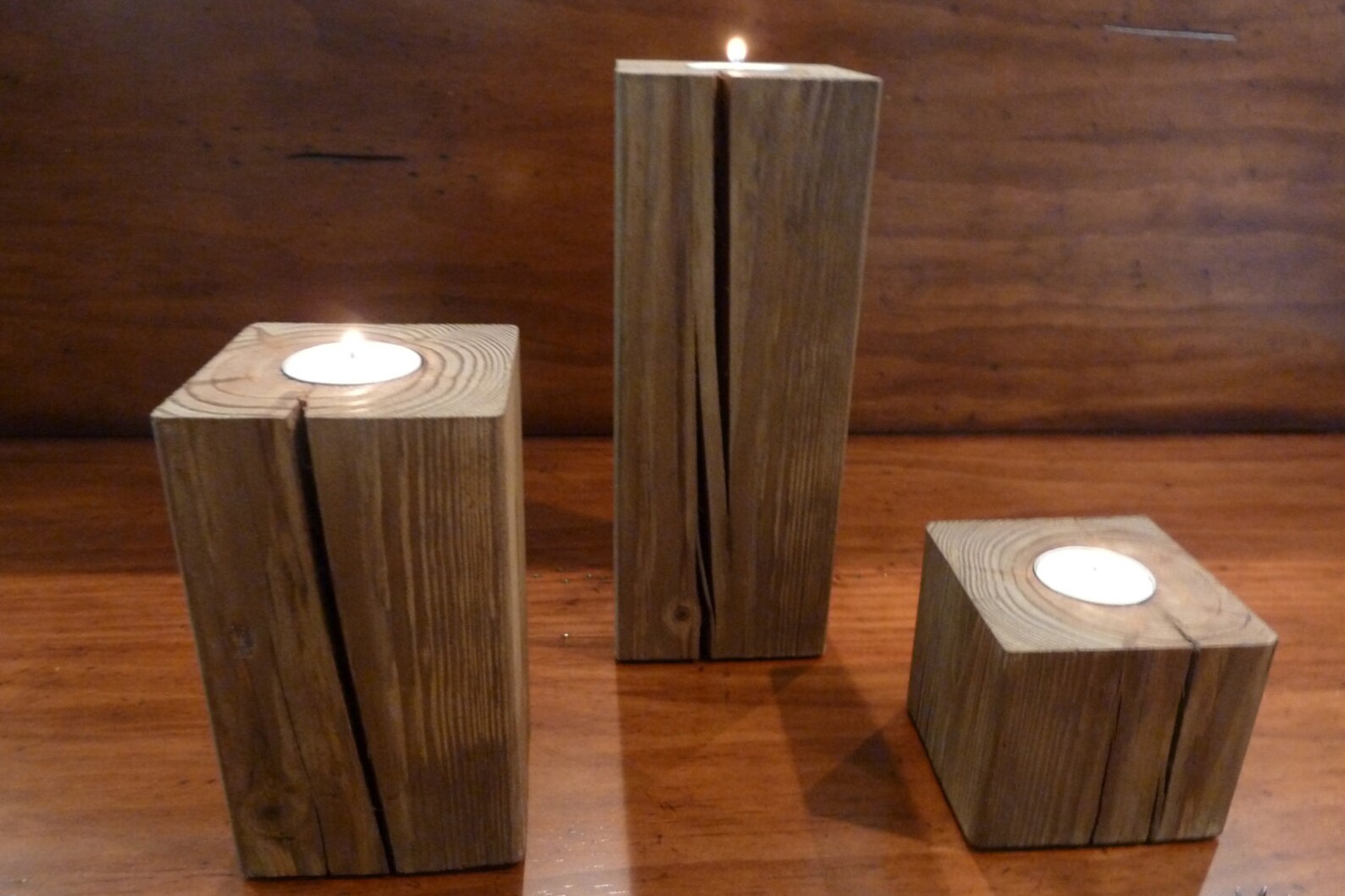 Reclaimed Wood Candle Holders Rustic Candle Holders Wood Etsy