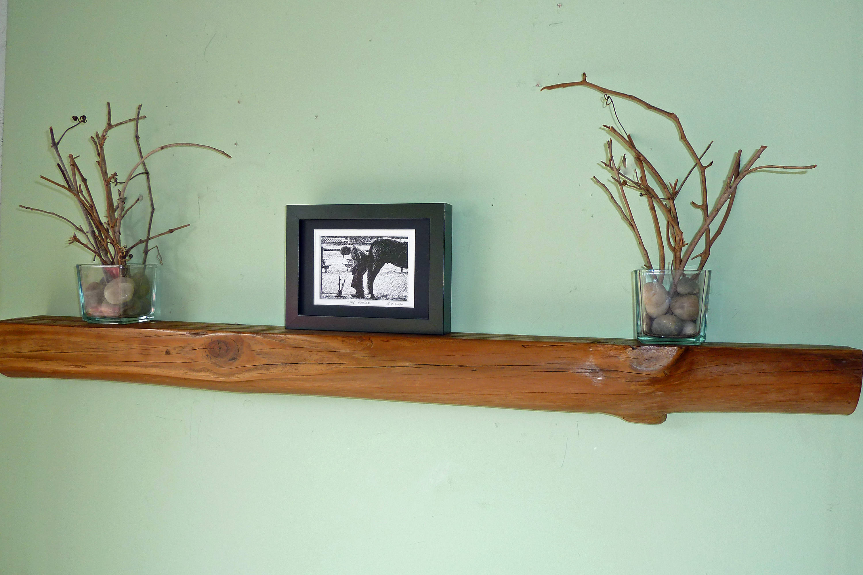 Reclaimed Wood Floating Shelf Log Shelf Natural Log Shelf Etsy UK