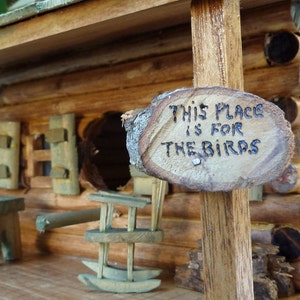 LOG CABIN BIRDHOUSE, Rustic Cabin Birdhouse, Log Cabin image 5