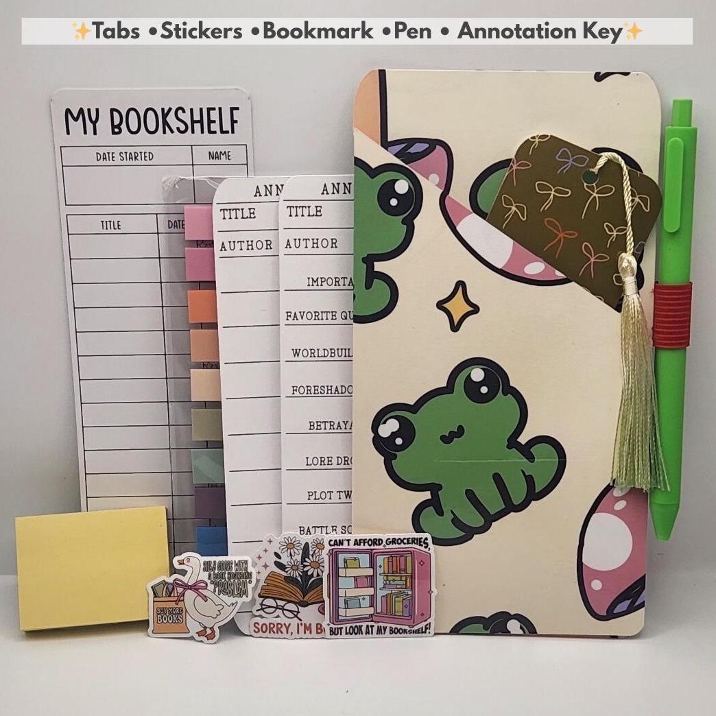 Book Annotation Kit: Stickers, Tabs, Bookmark & Pen - Reader Gift