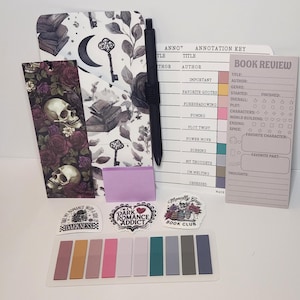 Dark Romance Annotation Kit, Book Lover Reading Accessories, Tabs, Bookmark, Stickers, Annotation Key