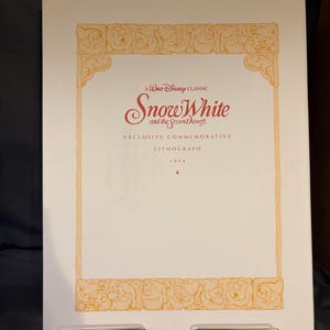 Exclusive Commemorative Snow White and the Seven Dwarfs Lithograph