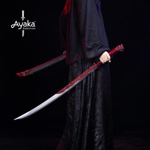 Handgjort svärd i orientalisk fantasistil, dekorativ katana, cosplay-rekvisita, present till pojkvän, kostymvapen, present till honom, julklapp