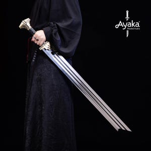 Espada enana de la Tierra Media hecha a mano, espada de fantasía decorativa, accesorio de cosplay, regalo épico para él o ella, regalo de Navidad. imagen 2