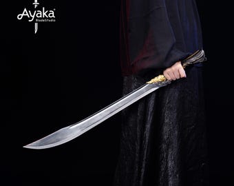 黒龍の刃、手作りの東洋ファンタジースタイルの剣、装飾用カタナ
