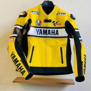 Yamaha Racing Leather Jacket for Men Biker Motorcycle Jacket Premium Cowhide CE Certified Protections Best For Christmas Gift