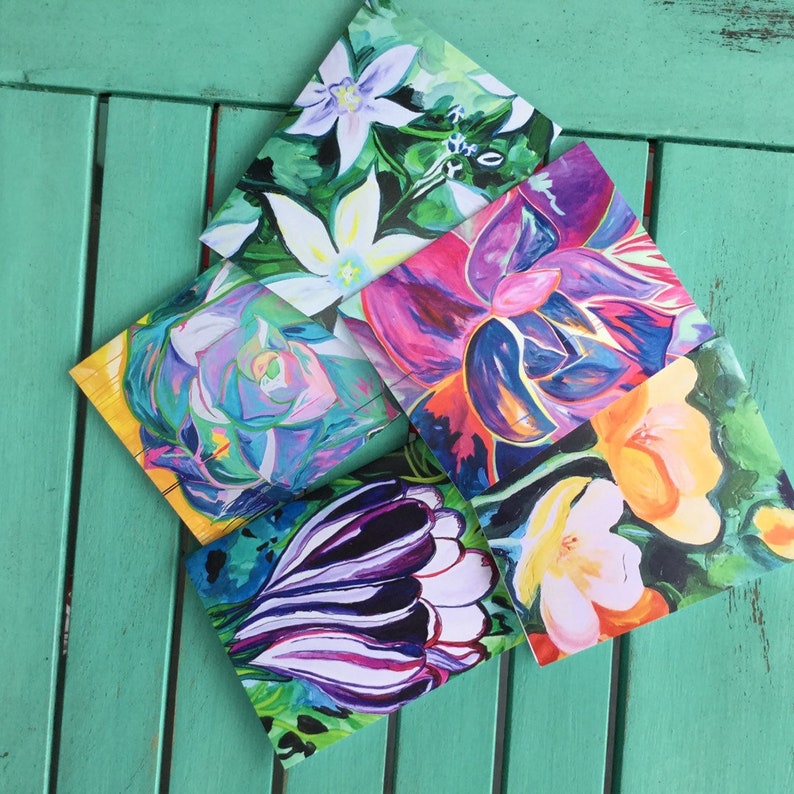 Leaving Space Tropical Leaves Note Card Set of 5 Blank Cards /& Envelopes