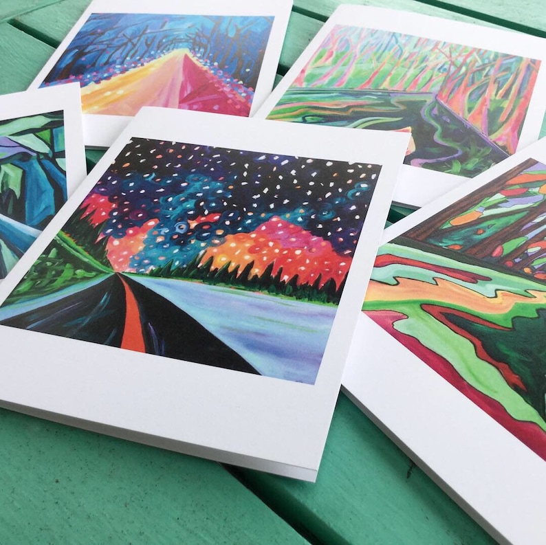 Leaving Space Tropical Leaves Note Card Set of 5 Blank Cards /& Envelopes